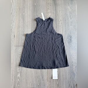 Lululemon Long Cotton Crewneck Tank Top in Black Size Medium